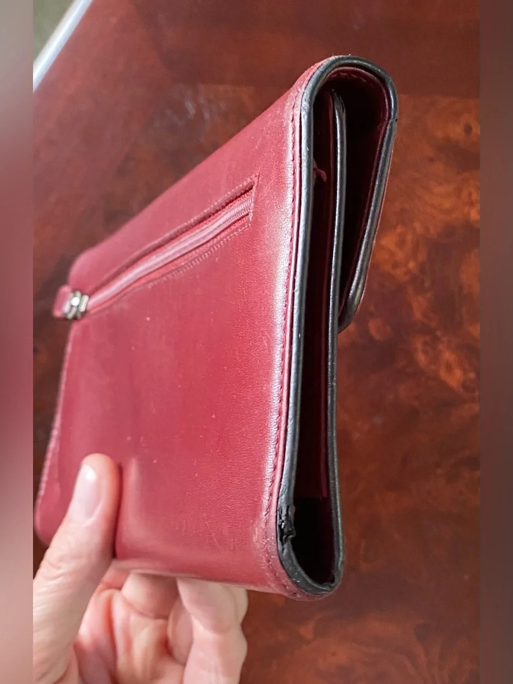 Coach Burgundy Leather Wallet Vintage with Matching Checkbook Cover